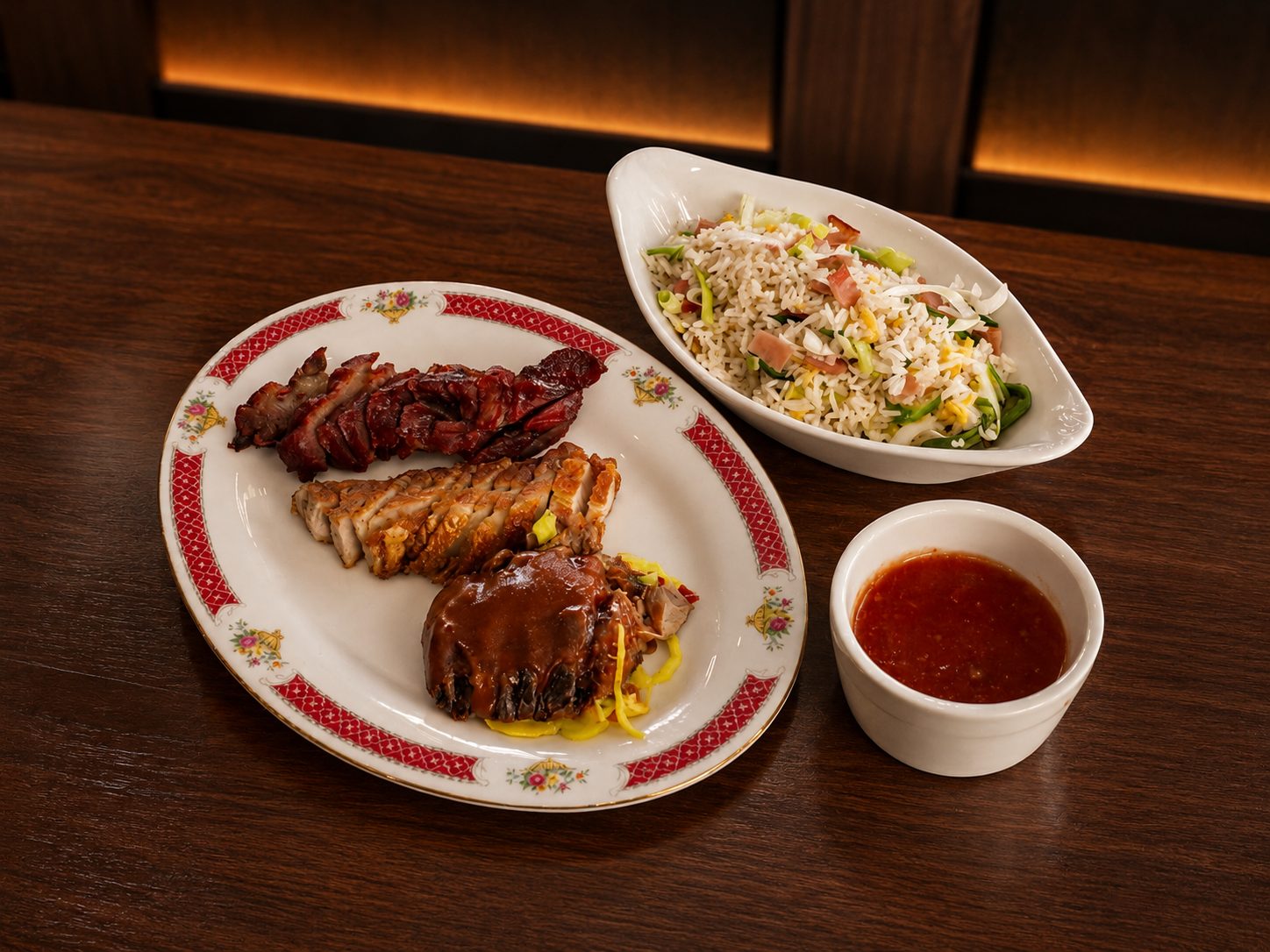 Babi pangang à la Shanghai Corner met cha sieuw en geroosterd speenvarken